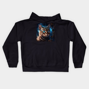 Sparkly Bengal Cat Kids Hoodie